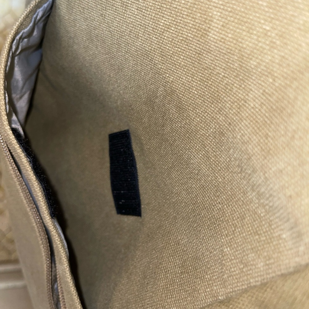 L.L. Bean Khaki and Brown AmeriPack Back Saver Crossbody Bag— Logo Tag Visible - Picture 9 of 9